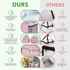 iknoe Large Cooler Bag Collapsible 24 Can Insulated Bags Leakproof Lunch Cooler Tote with Multi-Pockets for Adult Insulated Thermal Bag for Beach, Picnic, Office Work (Pink)