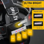 BORUIT HP700 Headlamp Super Bright - Adults Head Lamps Led Rechargeable USB C, 90° Adjustable, 4 Light Mode Battery Powered Head Flashlight, IPX4 Waterproof
