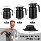 27Oz Thermal Coffee Carafes For Keeping Hot/Cold, Stainless Steel Coffee Carafe, Dustproof Insulated Water Carafe for Party/Home,Black