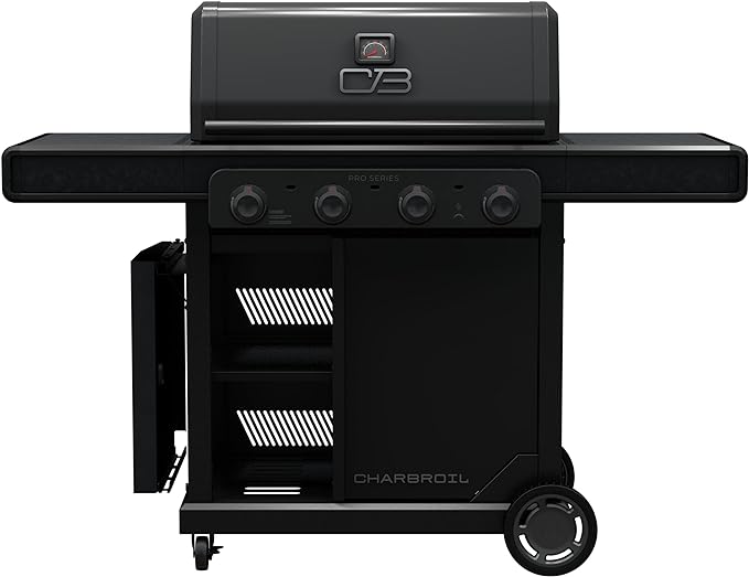 Char-Broil Pro Series with Amplifire Infrared Technology 4-Burner Propane Gas Grill and Griddle Cabinet, Black 463279224