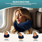 Travel Pillow uses Memory Foam to Support Neck Comfort, car Travel, Compact,Airplane Sleep Pillow Dark Blue