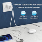 3 Pack i Phone 17 16 15 14 USB C Charger Block, iGENJUN 20W Dual Port QC + PD 3.0 Power Adapter Wall Charger, Double Fast Plug Charging Brick for i Phone 17/17 Pro/16/15/14/X, Samsung Galaxy - White