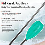 Kayak Paddles for Kid with Aluminum Shaft and PP Blade, Floating Kayaking Oars for Youth and Junior, Adjustable 163-183cm/64-72 Inches