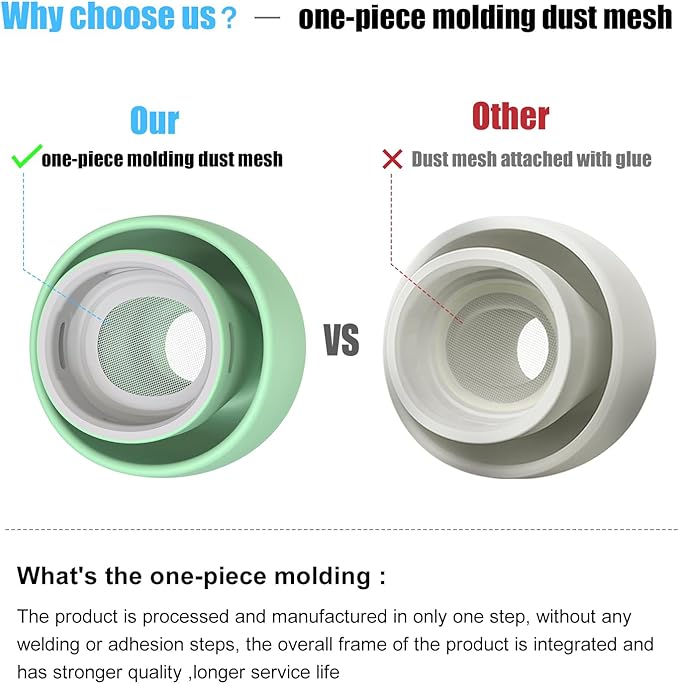 3 Pairs Replacement Ear Tips for AirPods Pro 1st & 2nd Generation with Noise Reduction Hole, Silicone Ear Tips for AirPods Pro with Portable Storage Box and Fits in Charging Case(Medium, Mint Green)