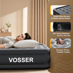 Air Mattress Twin with Built in Pump,18” Raised Blow Up Mattress,Inflatable Mattress in 2 Mins,Single Twin Size Air Mattress for Home,Floor&Camping, Air Bed for Adults,330LB Max,Black