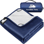 Fleece Waterproof Outdoor Blanket - Windproof Stadium Blanket for Camping, Picnics, and Sports Stay Dry and Comfortable 80"x 58"(Blue)