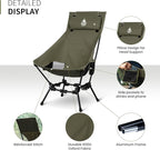 OneTigris Dragonhide Oversized Camping Chair with Pillow Design, Comfortable Widened Seat Folding, 275 lbs Capacity