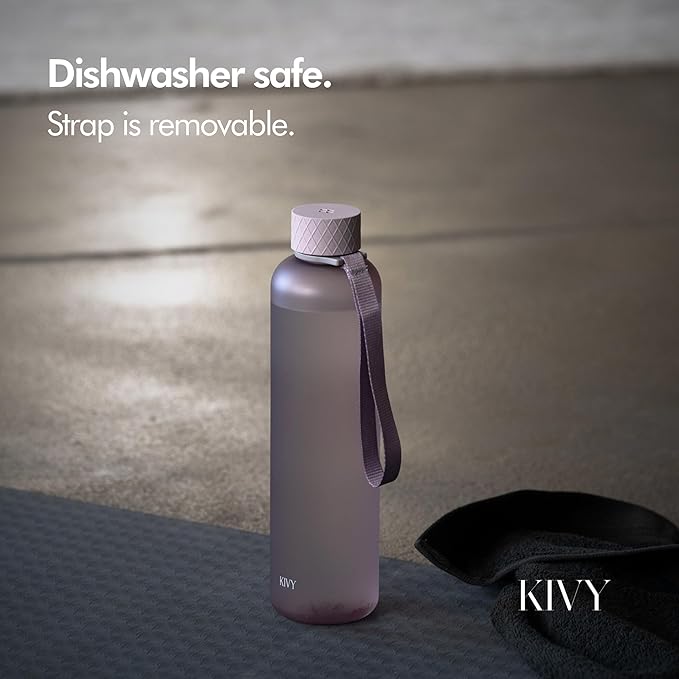 KIVY Slim Water Bottle 32oz [Lightweight & Shatterproof] - Reusable Tritan Water Bottle - Leak Proof Bottle for Women & Men - No Spill - Dishwasher Safe Water Bottle BPA Free
