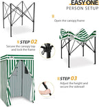 EAGLE PEAK Flex Compact 4x4 Pop-up Canopy Changing Room, Portable Privacy Dressing Room for Indoor Fashion Photoshoots, Camping, or Pool, White/Green