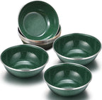 Sawysine 8 Pcs 6 Inch Enamel Bowl for Camping and Backpacking Enamelware Mixing Bowls Camping Cookware for Outdoor Cooking, Picnic, Snacks, Home, Farmhouse