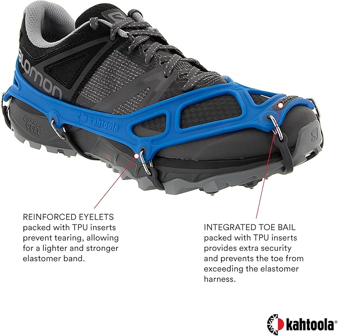 Kahtoola EXOspikes Footwear Traction for Winter Hiking & Running in Snow, Ice & Rocky Terrain