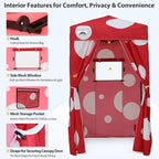 EAGLE PEAK Flex Ultra Compact 4x4 Pop-up Canopy, Sun Shelter, Changing Room, Portable Privacy Canopy Cabana for Pool, Fashion Photoshoots, or Camping, Red Mushroom