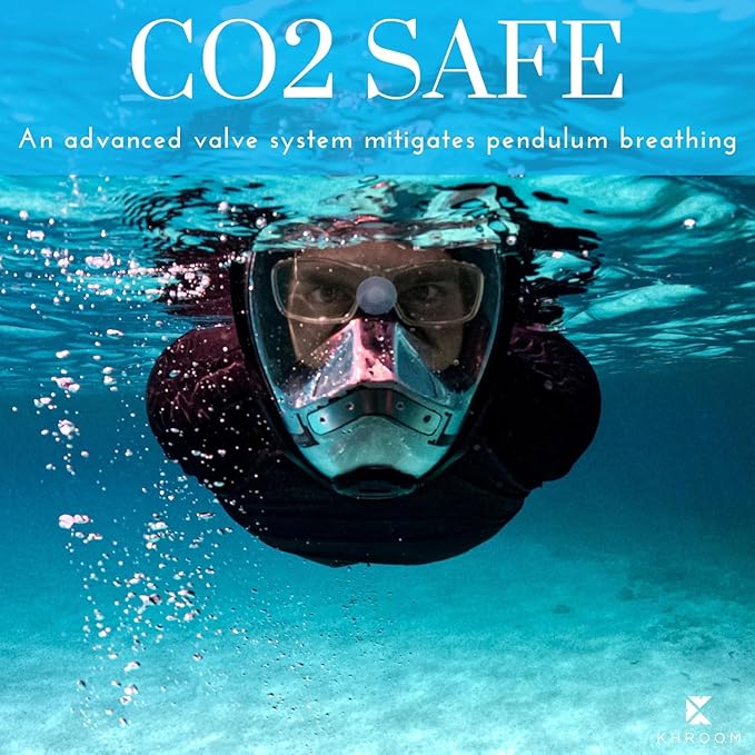 Khroom Full Face Snorkel Mask for Adults | New Valve Tech for Easy Breathing | 3X Larger Air Intake | Leak-Proof & Anti-Fog | Premium Snorkel Gear | Scuba Mask with Action Cam Mount