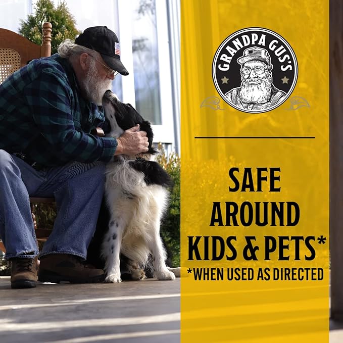 Grandpa Gus's Natural Ant Roach Spider Killer Spray, Fast-Acting Plant-Based Insect Control, Safe for Kids Pets, Indoor Outdoor Use, Non-Greasy, Fresh Scent, 16 fl oz