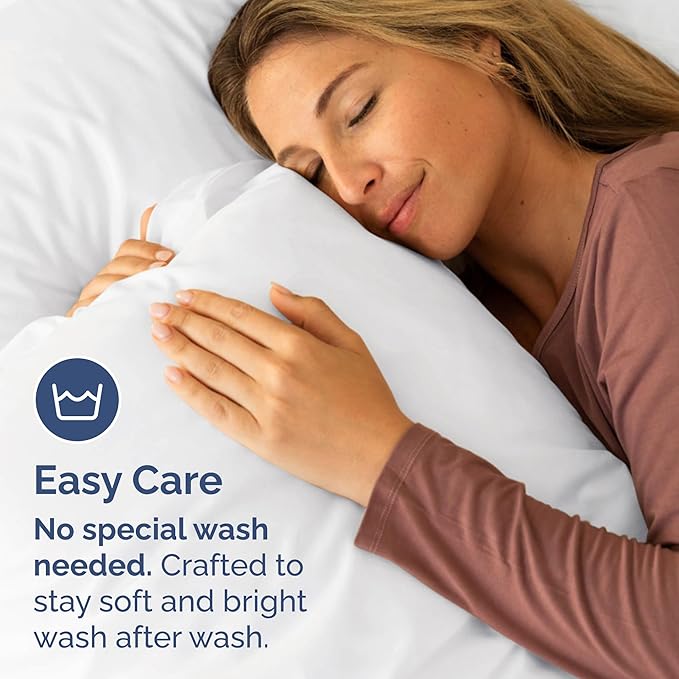 Queen Pillow Cases Set of 2 - Hotel Quality Queen Pillowcase Covers - Ultra-Soft, Comfortable, Cozy Bedding for Women, Men, Kids & Teens - Wrinkle Free & Machine Washable - White (No Pillows Included)