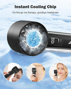 AMACOOL Handheld Fan with Ice Cooler, Mini Portable Fan Rechargeable, 18Hrs Cooling, 0-100 Adjustable Speed, Small Yet Powerful, Personal Hand Fans for Travel, Beach, Outdoor, Makeup, Gifts for Women