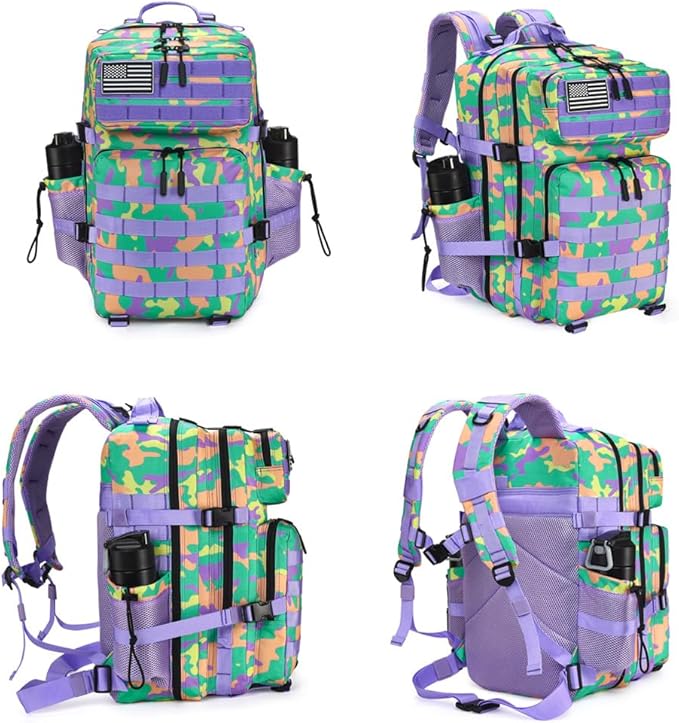 Military Tactical Backpack 45L Large Tactical Backpack for Men, Hiking Rucksack With Bottle Holder