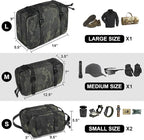 4 Set Tactical Packing Cubes ，Compressible Mesh Duffle Storage Bag,Portable Edc Molle Pouch Organizer.