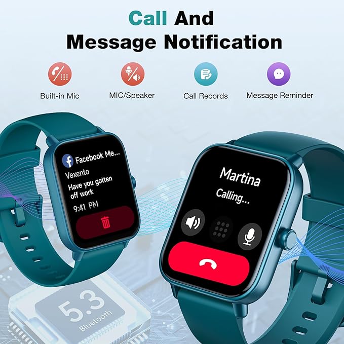 Fitpolo Smart Watch for Men Women,1.8” Touchscreen, Bluetooth Call, Alexa Built-in,24/7 Heart Rate,SpO2 Monitor,Step Counting,Sleep Tracking, IP68 Waterproof Fitness Tracker Watch for Android iPhone