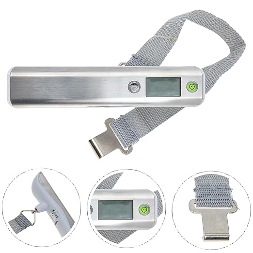 Digital Luggage Weight Scale with Tape Measure 50kg Portable Handheld Electronic Travel Suitcase Weighing Scale for Accurate Luggage Weight Monitoring