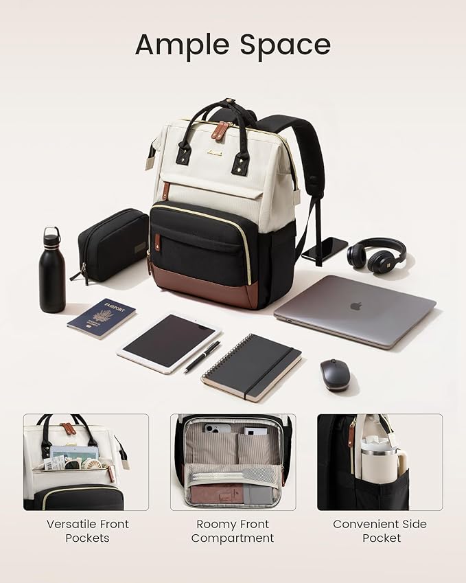 LOVEVOOK Laptop Backpack for Women, 15.6 Inch Work Business Backpacks Purse With Large Capacity, Waterproof Nurse Bag College Backpack, Waterproof Casual Daypack for Travel