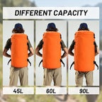 MIER Large Duffle Backpack Sports Gym Bag with Shoe Compartment, Heavy Duty and Water Resistant, Orange, 45L