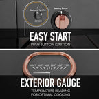 Kenmore 4-Burner BBQ Gas Grill with Searing Side Burner, Propane Grill, 52,000 BTUs, Warming Rack, Electronic Ignition & Cast Iron Cooking Grates, Black/Copper