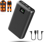 30000mAh Heated Vest Battery Pack 7.4V/5V, Heating Vest Portable Charger with DC and USB Output Ports, Power Bank for Heated Jacket, LED Display Battery Pack for Heated Vest