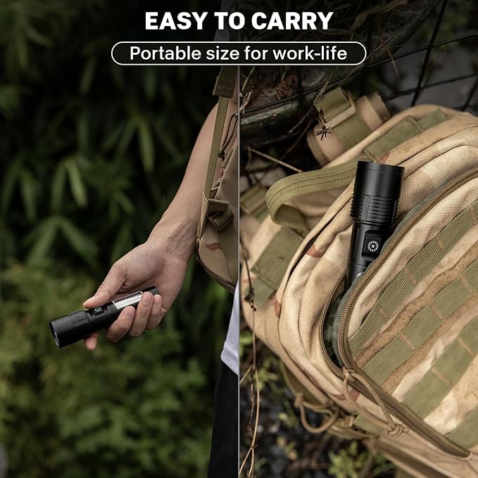 Flashlights Rechargeable LED High Lumens - 2 Pack 99,000LM Super Bright Flashlight, Adjustable Powerful Flash Light with 5 Modes, Waterproof Handheld Flashlight for Home, Camping