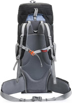 Bseash 60L Waterproof Hiking Camping Backpack with Rain Cover, Lightweight Outdoor Sport Travel Daypack for Climbing Touring (Black)