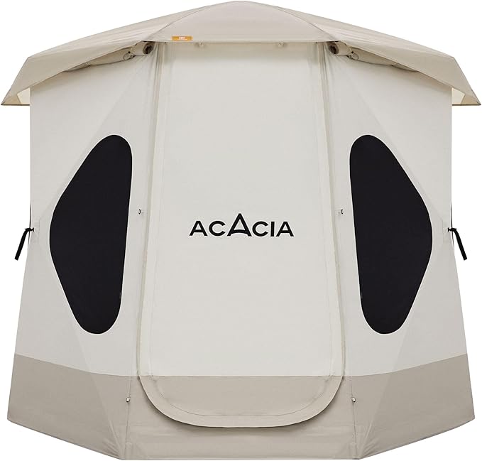 ACACIA Camping Tent, Pop Up Camping Tent with 8 Windows and Footprint, Waterproof Windproof Easy Setup Hub Tent for Family Camping, Hiking and Glamping