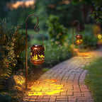 Homemory Solar Lanterns Christmas Nativity Scene Lights Outdoor Waterproof Garden Decor Women Gifts for Birthday, LED Hanging Solar Lights Metal Lantern Decoration Outside for Yard, Patio, Porch