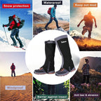 Waterproof Gaiters,Hiking Gaiters,Lightweight Adjustable Leg Gaiters for Men Women,Available in All Seasons,Hiking,Skiing,Mountain Climbing,etc.