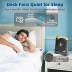 Battery Powered Rechargeable Portable Fan: 20800mAh Battery Operated Camping Fan [80H Long Lasting] 3350RPM USB Desk Personal Fan with 4 Speed 3 Timer for Travel/Outdoor/Bedroom/Office/Beach/Fishing