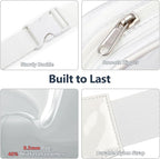 Packism Clear Fanny Pack Stadium Approved - Plus Size 35-51 inches Adjustable Strap Clear Belt Bag for Women Men Transparent Waist Bag for Concerts, Sporting Events, White