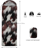 Sleeping Bags for Adults and Kids，3D Printing Camping Sleeping Bag for Girls Boys Lightweight Waterproof Cold/Warm 3-Season，Outdoor Travel with Compression Bags