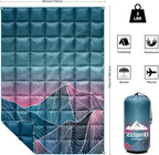 zzlamb Camping Blanket, Outdoor Lightweight Travel Blanket Puffy Portable Down Alternative, Windproof Warm Cloak with Snaps, Cozy Quilt Backpacking Picnic RV Plane Car Hammock Beach Climbing