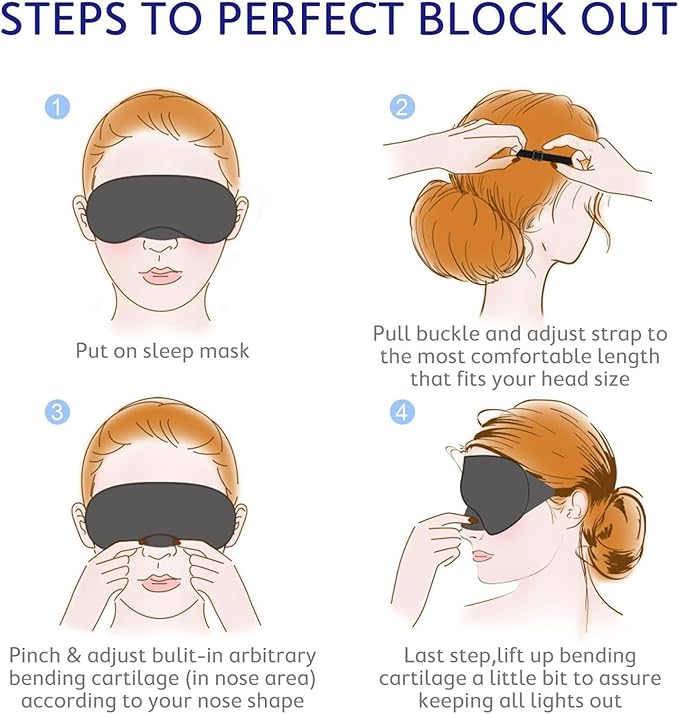 Mavogel Cotton Sleep Mask - Breathable Light Blocking Sleep Eye Mask, Soft Comfortable Night Sleeping Mask for Men Women, Eye Cover for Travel/Shift Work/Nap, Includes Travel Pouch (Cobalt Blue)