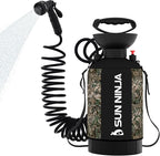 SUN NINJA Portable Shower, Camping Shower with 7 Mode Shower Head, Neoprene Cover Helps Keep Water Warm, High Pressure Hose, Easy to Carry