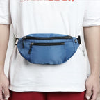 5PCS Crossbody Fanny Pack Bulk,Large Capacity Waist Bag with 4-Zipper Pockets Adjustable Strap Fanny Packs Waterproof Oxford Cloth Travel Belt Bag for Outdoor Shopping Travel Men Women,Blue