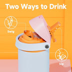 24 oz Insulated Water Bottle with Straw: Meoky Stainless Steel Metal Water Bottle with 2-in-1 Lid - Leak Proof, Cold for 24 Hours, Fits in Car Cup Holder, BPA-Free for Gym Travel Sports, Periwinkle