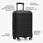 Traveler's Choice Pagosa Hardshell Expandable Luggage with Spinner Wheels, Black, 30-Inch Large