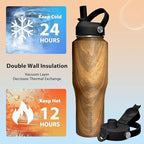 SENDESTAR 32oz Water Bottle Wide Mouth Stainless Steel Vacuum Insulated Double Wall with 2 Straw Lids Fit in Any Car Cup Holder