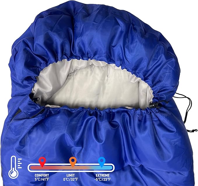 Camping Sleeping Bag for Adults, 3-4 Season Warm & Cold Weather Waterproof Envelope Sleeping Bags for for Backpacking Hiking Travel Outdoors, Adult All Weather Sleeping Bag with 1.5/2/3/4/5lbs Filling