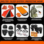 72 Hour Survival Kit - 228 Pieces Survival Gear and Supplies - 45L Go Bag Emergency Backpack, First Aid, Water Filter, Tools, Tent, Camping Essentials, Emergency Preparedness - The Alpha