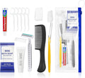 10 Sets Personal Hygiene Kit Bulk,Yellow Basic Travel Toiletry Supplies Disposable Toothbrushes with Toothpaste Floss Comb Soap Cover and Razors Set for Homeless,Guests,Church