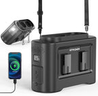 KITWLEMEN 14500mAh Portable Waist Fan - Personal Clip on Belt Fan, Dual Air Outlet, 5 Speed 35H Cooling, Rechargeable Battery Operated, Wearable with Lanyard & Light for Camping, Travel, Jobsite