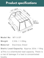CAMPINGMOON Collapsable Cooking Stand Trivat Stainless Steel for Campfire Open Fire Camping Outdoor MT-3-ST