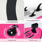 Inflatable Paddle Board,Stand Up Paddle Board Set, Extra Wide SUP Board with Removable Fin, Floating Paddle, Hand Pump, Waterproof Phone Pouch,Traveling Board