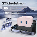 QZIIW Super Fast Samsung Charger Type C,45W Dual Port USB C Fast Charger Block [2-Pack] & Extra Long 60W 3/6/6/10FT USB C Cable - PD Quick Charging 3.0 for Samsung Galaxy S25 Ultra/S24+/S23 iPhone 16
